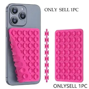 1 double-sided silicone solid color suction cup phone holder, adjustable angle and compact design, suitable for makeup, dance, fitness, yoga, shower, drama watching, video shooting and selfies Accessories