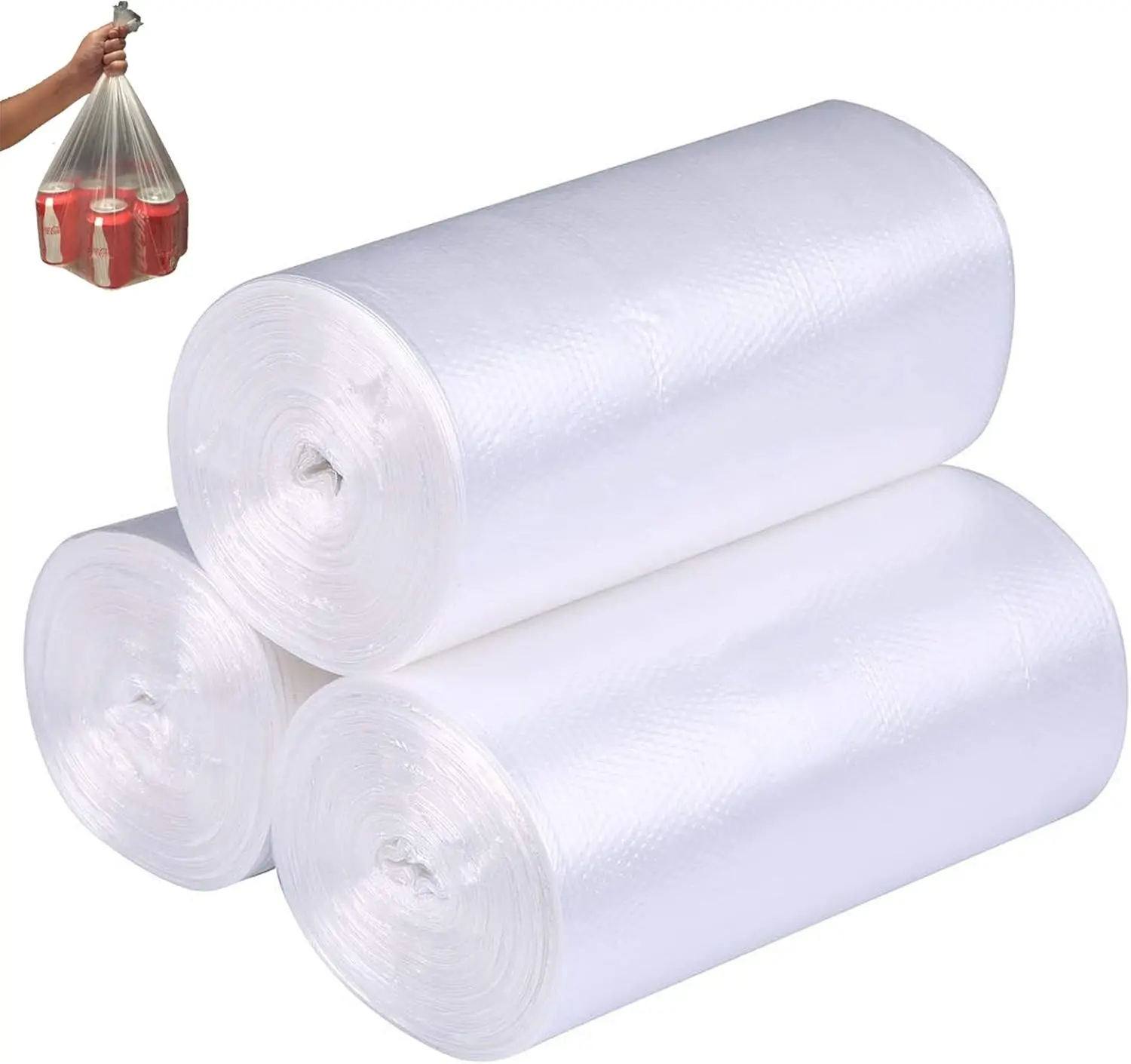 Small Trash Bags Kitchen Garbage Bags - 4 Gallon Clear Trash Bags Strong Wastebasket Liners for Bathroom, Kitchen, Office 15 Liter Trash Can Liners - 150 Counts