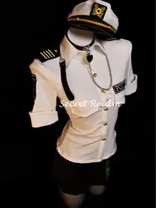 Women's Sexy Police Officer Costume Set - White Cop Uniform Mini Dress with Hat and Accessories for Halloween, Cosplay, and Roleplay lingerie  women