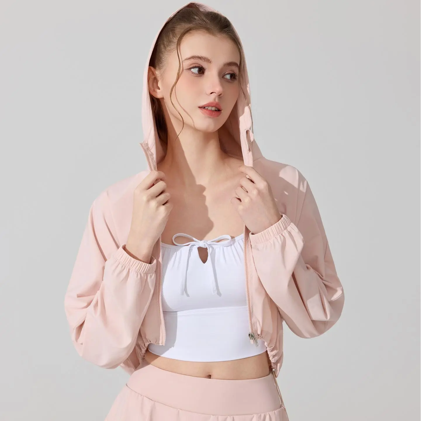 Original Yarn UV-Protective Ice Silk Cooling Long-Sleeved Cover-Up - Running Workout Jacket, Sport Outerwear for Outdoor Fitness, Yoga Use