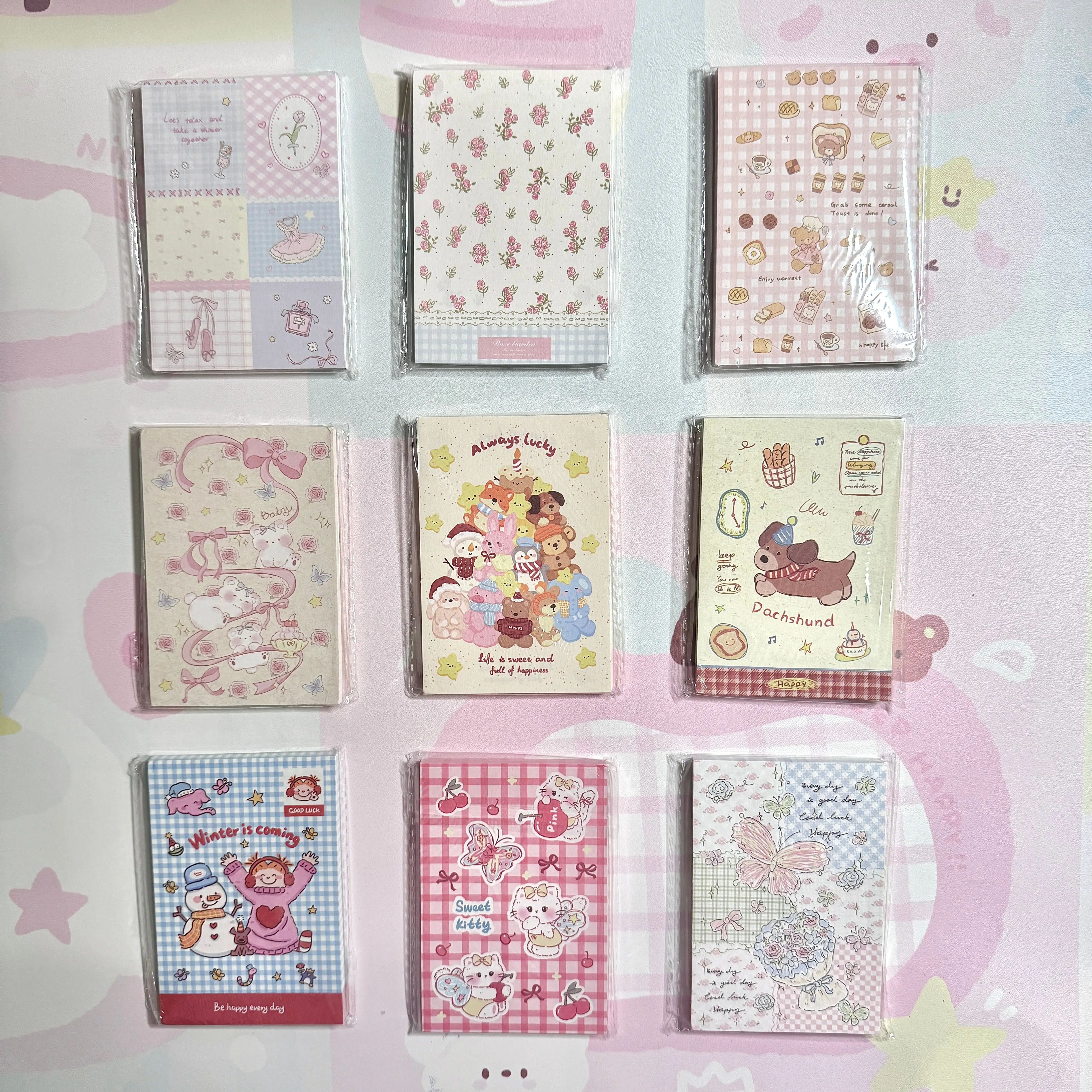 Kawaii Stationery Cartoon Creamy Cottage Double Sided Memo Pad - 50 sheets, 1 unit