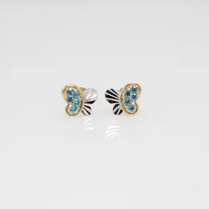 14K BUTTERFLY STUD EARRINGS