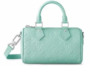 Pre-owned Louis Vuitton LV Nano Speedy full leather embossed light blue chip model crossbag th26023039