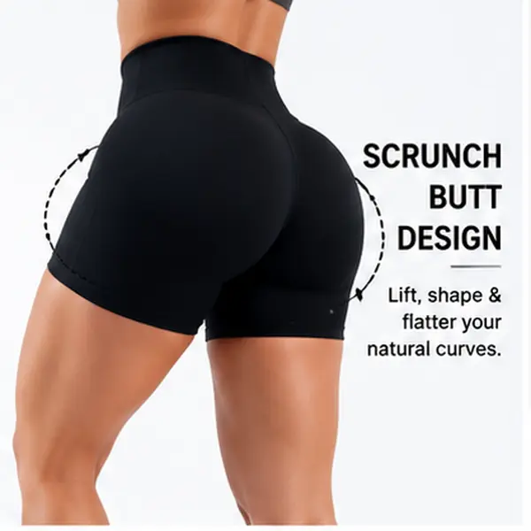 Coral Canton Sports Shorts High Waistband Butt Lifting