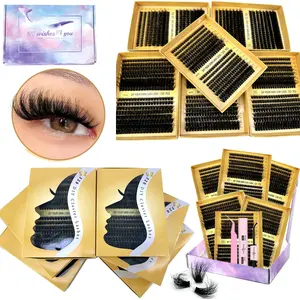 Mixed Length False Eyelash Set, 8 Pieces, Curled Cluster Lashes with Glue & Tweezers, DIY Lash Kit, Perfect for Women & Beginners Eye Makeup