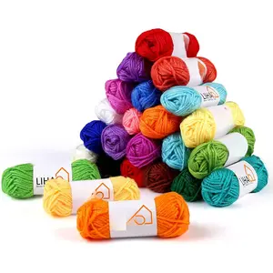 24  Yarn Skeins for Knitting Mini Yarn Assorted Colors for Crochet Crafts DIY  --  , 15g