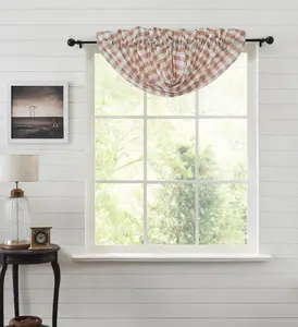 Portabella Buffalo Check Balloon Valance