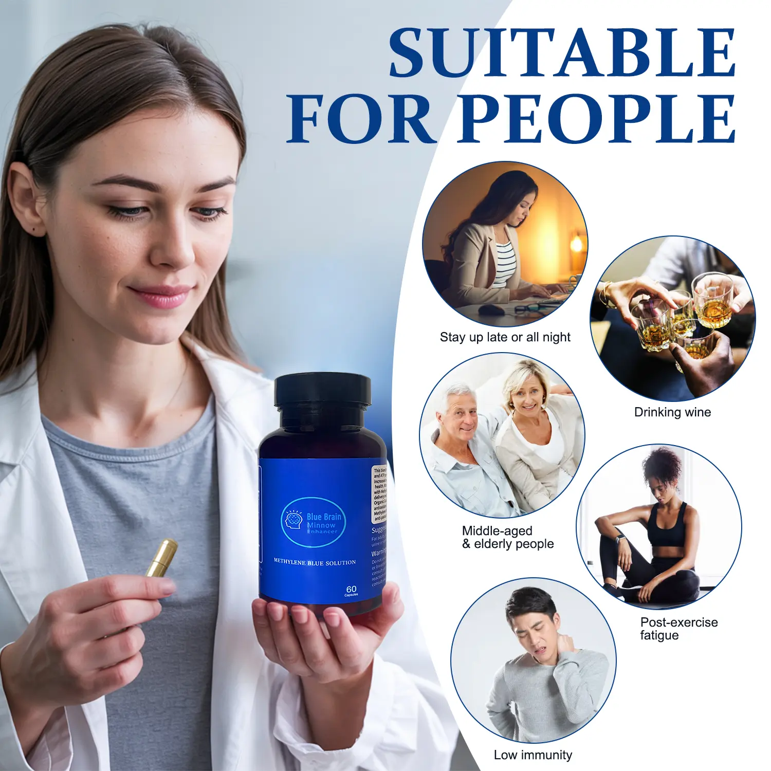 Methylene Blue Capsules for human(USP Grade),Capsule Form, with Added ...