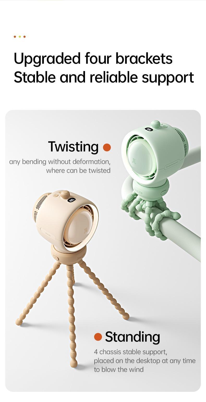 Jisulife Baby Stroller Fan Portable Large Battery Operated 100 Speeds Air Purify & Air Turbo Tech Bladeless Stroller Fan for Car Seat