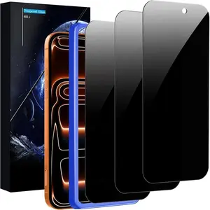 (Real Anti Spy) 3 Pack for iPhone 17 Pro Max Privacy Screen Protector Tempered Glass Private Film Accessories, Case Friendly, with Easy to Install Kit, Bubble Free, Scratch Resistant