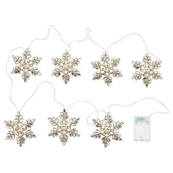 August & Leo 6' Jeweled Snowflake String Lights August & Leo 6' Jeweled Snowflake String Lights