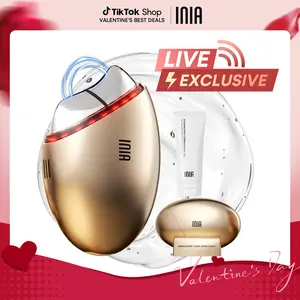 【LIVE EXCLUSIVE】INIA GLACE 7-in-1 Face & Neck Sculpting Device | EMS Microcurrent, Red & Blue Light, Thermal & Cryo Therapy for Lift, Tighten, Lymphatic Drainage & De-Puff, Serum Infusion, Perfect Gift Pick