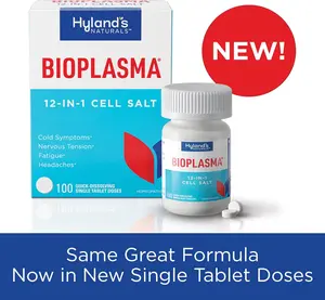 Hyland's Bioplasma Cell Salts Tablets (2 Pack) Naturals, Natural Combination of All 12 Cell Salts (100 Count) 2 Pack