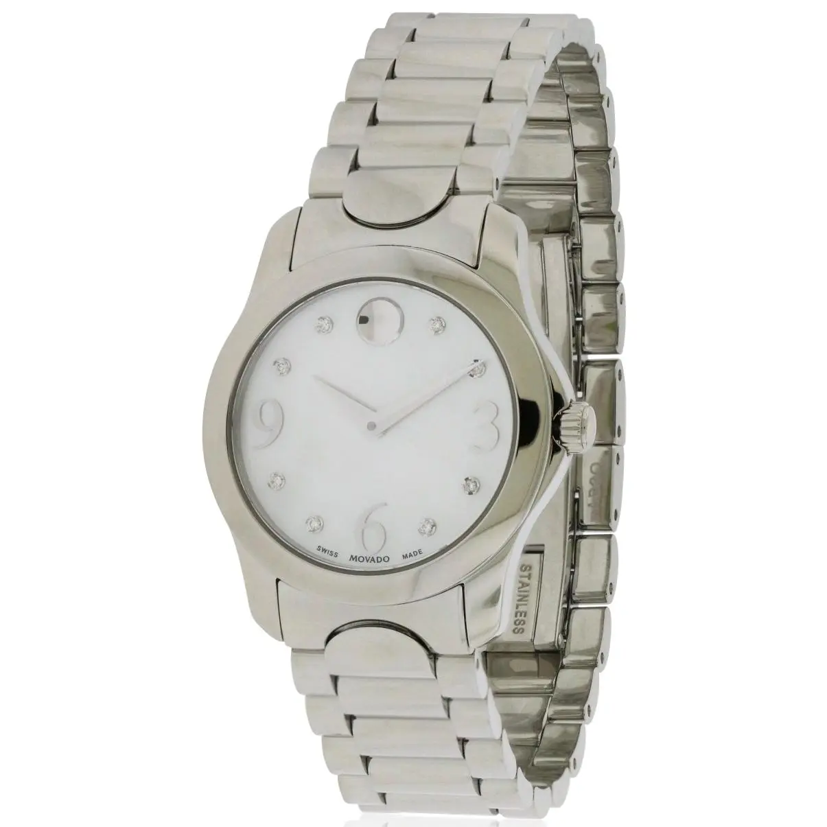 Women's Movado Moda Stainless Steel Quartz Watch - 28mm Casual Analog Watch with Sapphire Glass, 30m Water Resistance, Model 0606696