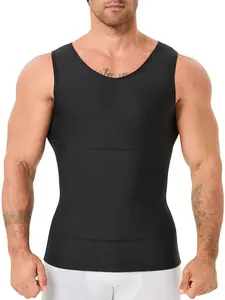 1/2/3 PCS V-neck Men's Compression Shirts For Body Shaper,Workout Vest Tight Fitting Tank Top,Mens Undershirt Shaper Tank Shapewear