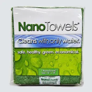 (1) Single 14x14” Nano Towel Cleaning Cloth Cleans w/only Water Wipes Away Dust w/o Chemicals. Bathroom Glass Household Steel Kitchen Microfiber