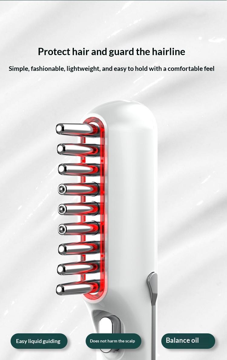 Advanced Hair Growth Comb - EMS Microcurrent & Red Light Therapy for Scalp Stimulation, Hair Regrowth & Thickening |  Rejuvenating Daily Care
