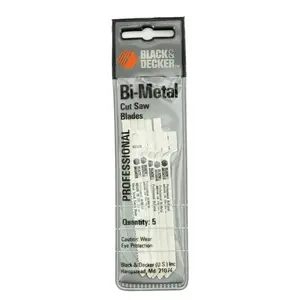 Black & Decker 5pc Bi-Metal Jigsaw Blades Swiss Made