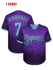 Men's Baseball Jersey Number 7 Carroll City Connection Vintage Embroidery Sport Casual Quick-Dry Outdoor Athletic Activewear Shirt All Seasons
