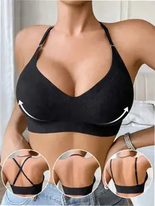 MEAUS Seamless Push Up Bra Wireless Back Smoothing Soft Cup Everyday Comfort