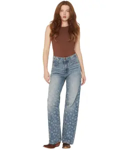 Cruel Girl Women's Medium Wash Casey High Rise Branded Straight Denim Jeans - Cb76754001 Iind