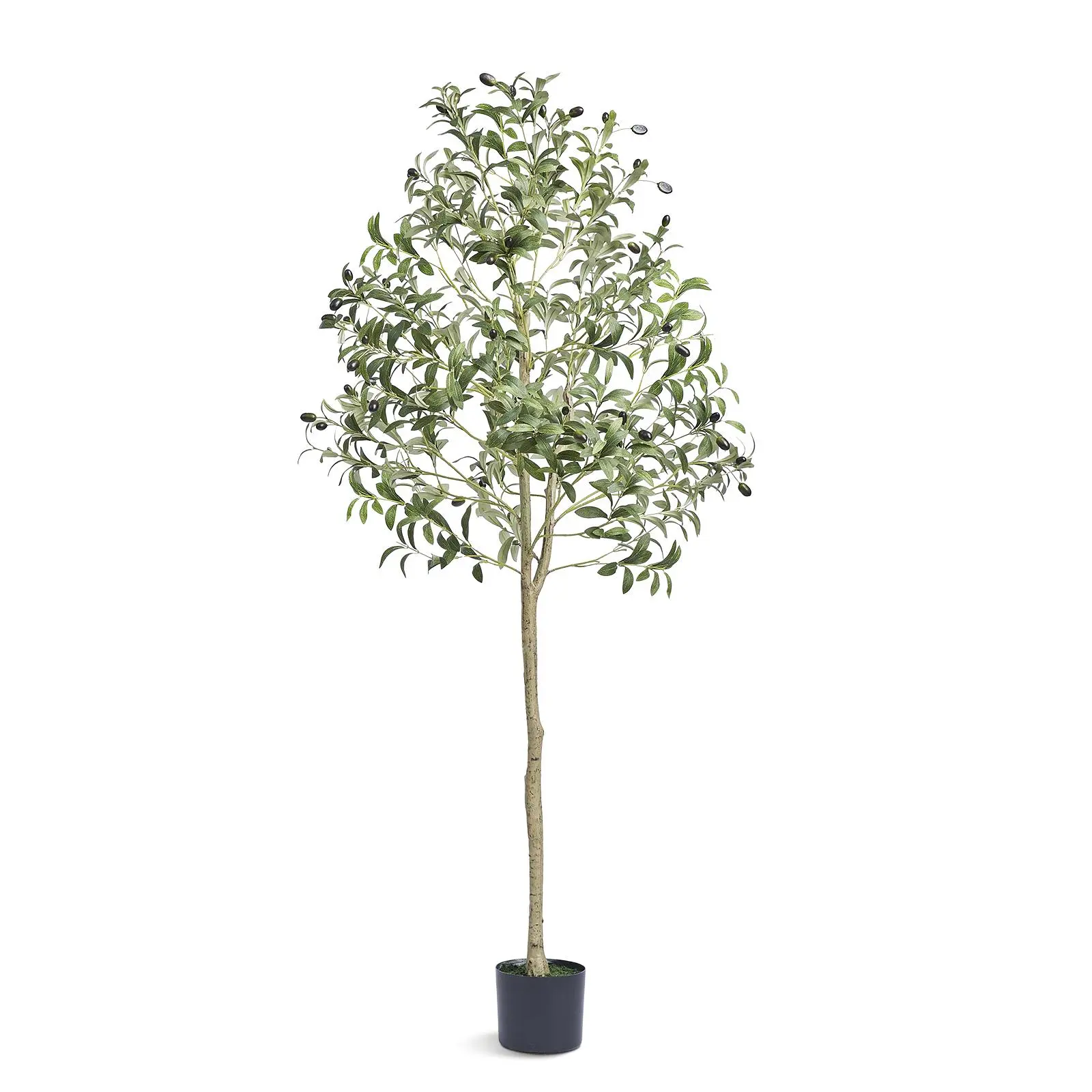 VEVOR 5 FT Tall Fake Olive Tree - Adjustable Floor Potted Plant with Secure PE Material, Anti-Tip Protection, Low-Maintenance Botanical Aesthetic, Stainless Steel Pot for Bedroom Home Office Indoor/Outdoor Plant Floral Decor, Plant Decor, Single Unit