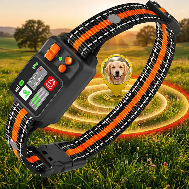 【NewYear2026】GPS Wireless Dog Collar Fence System,Invisible Electric Fence for Dogs, Adjustable Range 49-6561ft,3 Training Mode,Rechargeable,Waterproof,Pet Containment System for Outdoor Use-ZF500-2