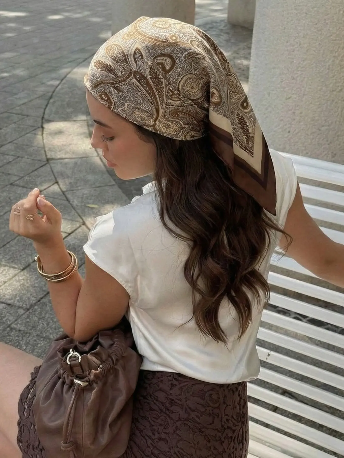 Classic Paisley Print Bandana Scarf, Fashionable Versatile Headscarf, vintage print headscarves, Commute Travel Atmosphere Decorative Hijab, 1pc Square Scarf