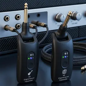 2.4GHz Wireless Guitar System with Rechargeable Transmitter & Receiver for Electric Guitar Bass, 30m Range, 280° Rotation, 4-Hour Battery, Professional Audio Transmission