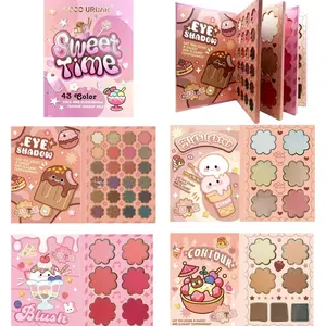 43-Color Ice Cream Book-Fold All-in-One Makeup Palette Set | 4-Tier with Eyeshadow, Highlighter, Blush & Contour | Sleek Travel-Friendly Gift for Makeup Lovers