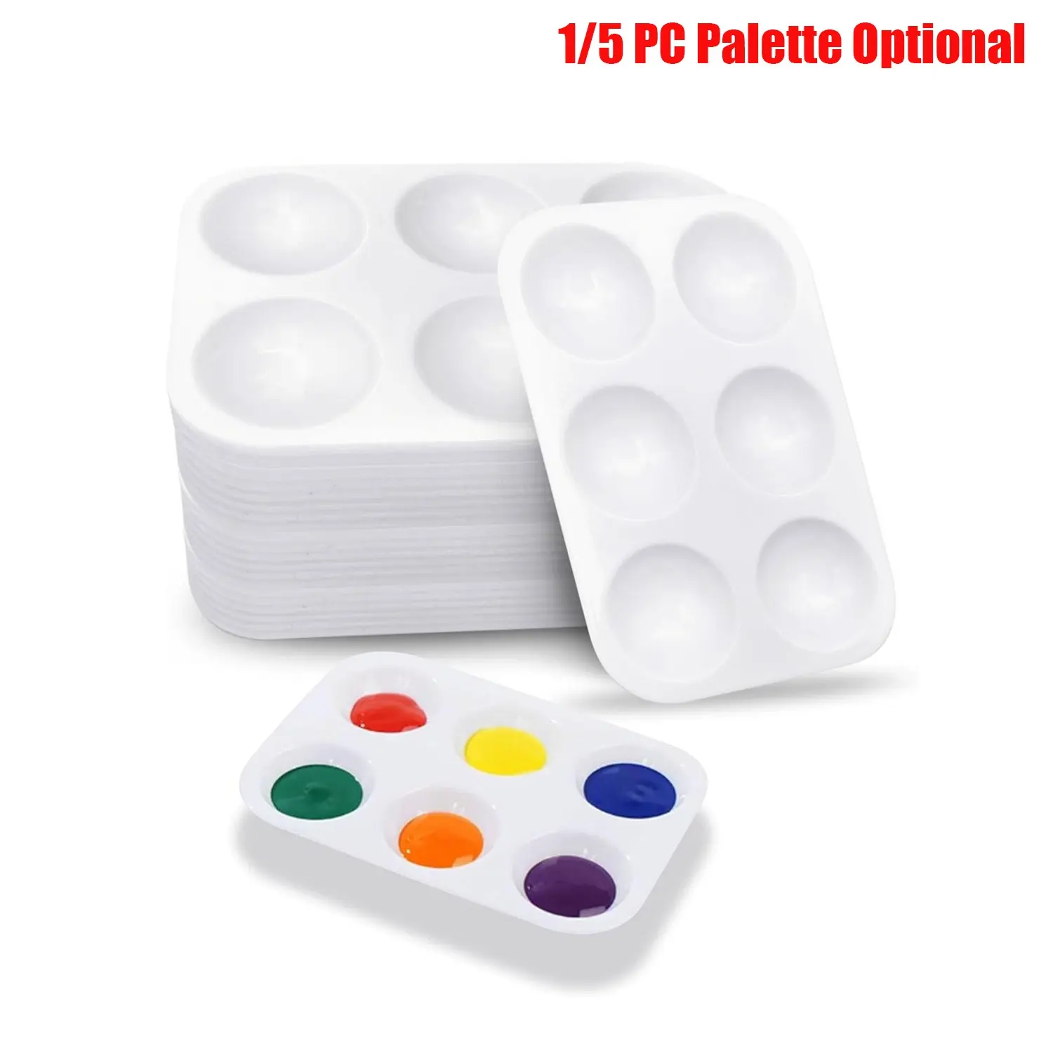 6-Hole Painting Palette, Plastic Palette, Art Painting Supplies, Artist Supplies, Student Painting Supplies, Art School Supplies, Art Craft Supplies for Watercolor Lovers & Children, Perfect Gift for Holidays