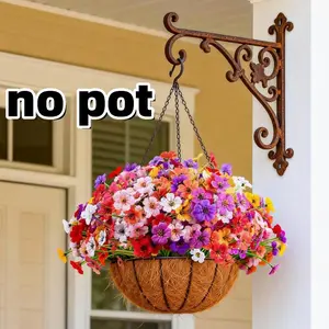 24 Bundles Artificial Flowers, UV Resistant Faux Plants, Spring Flowers for Outdoor Planters, Wedding Home Garden Patio Porch Decor, 8 Colors