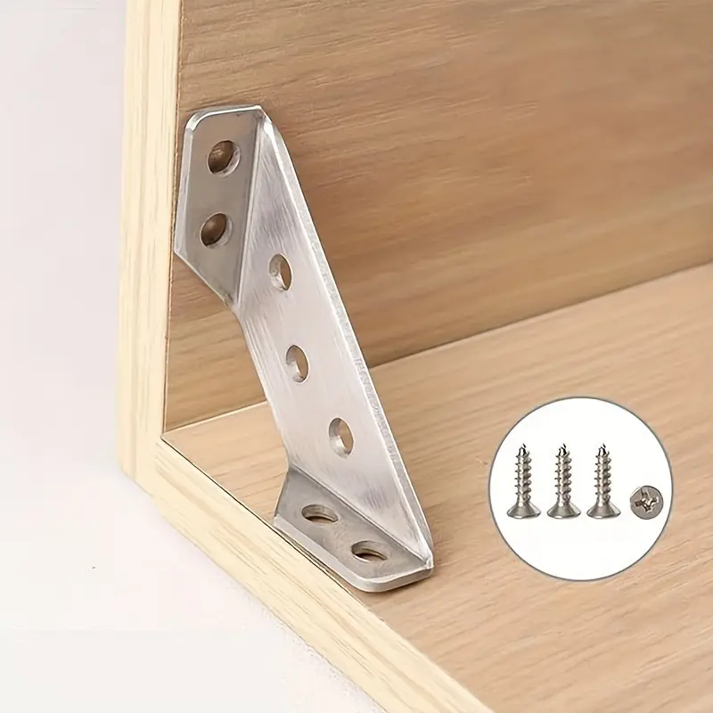 Heavy-Duty Corner Brackets Set - Reinforced Furniture Connectors, Shelf Supports & Load-Bearing Wooden Braces for Beds, Bookshelves, and Wardrobes – Rust-Resistant, Durable Multi-Purpose Woodworking Accessories