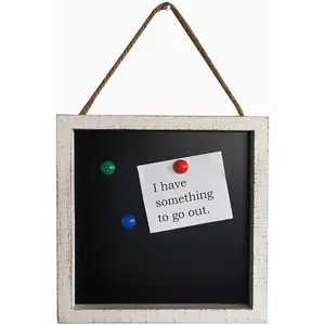 16''x12''  Framed Chalkboard for Wall  Decorative Chalk Board for Shool,Office,Wedding and Menu. (White, 11''x11'')