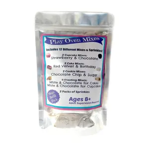 Children's Easy to Bake Oven Mixes Play Toy Oven Real 12 Mixes Mega Refill Kit Cupcakes Cookies Frosting Sprinkles Ultimate Set Cooking Baking Supplies Super Pack Net Wt 11.6 oz DIY Decor