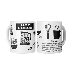 Hot Cocoa Recipe Mug 11oz – Cozy Season Ceramic Coffee Cup | Dishwasher & Microwave Safe