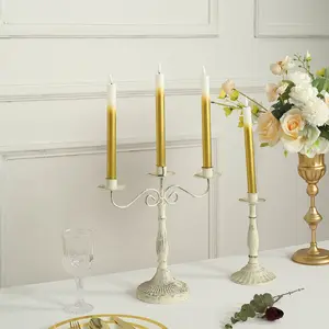 6 Pack | 10" Gradient Gold Battery Operated LED Unscented Taper Candles, Flickering Flameless No Drip Ombre Candle Sticks