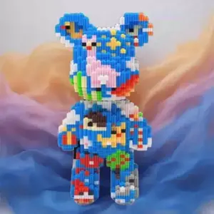 2026 New Blue Ocean World Bear 3D Puzzle Building Block Ornament, Perfect Home Office Shelf and Party Decoration, Ideal Gift for Thanksgiving Christmas Halloween