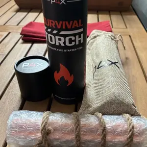 Prepared4X Emergency Survival Tool – All-in-One Outdoor Gear with Waterproof Wick Rope & Steel Striker for Camping Hiking & Survival Kits