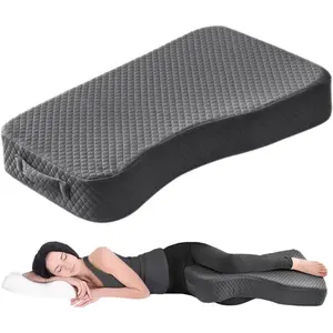 Pillow for Side Sleepers, Memory   Pillow for Side Sleeping,  Elevation Pillow for //  Helps  Alignment -15"x25" (Grey, M)