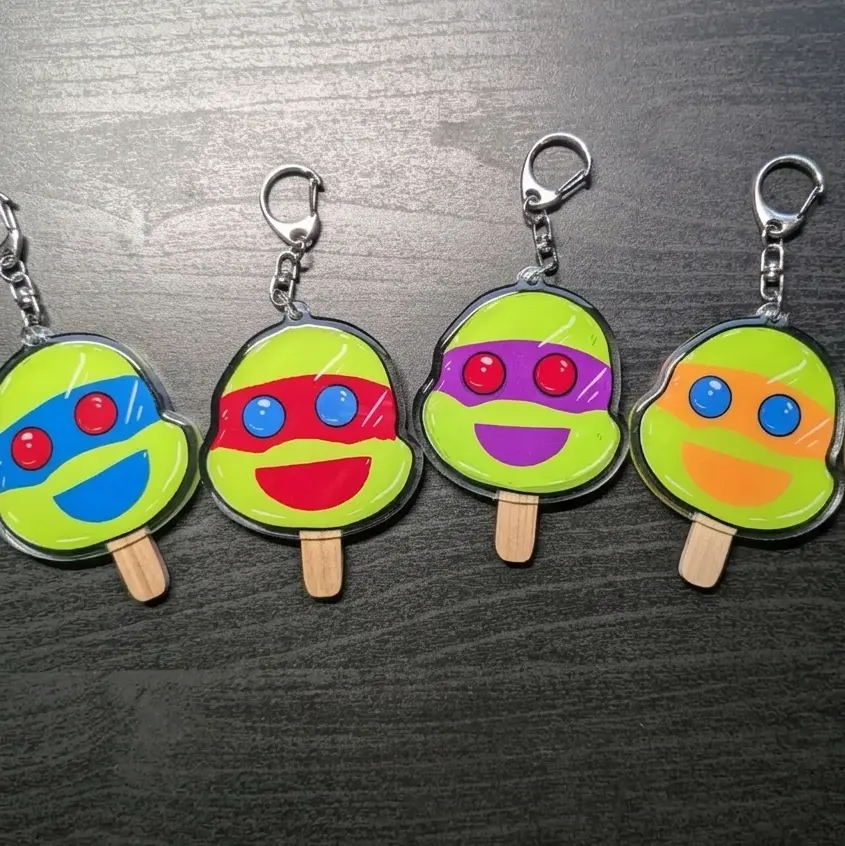 TMNT Popsicle keychains, Unique Keychains for Personal Style, Cute Keychains for Bags and Keys