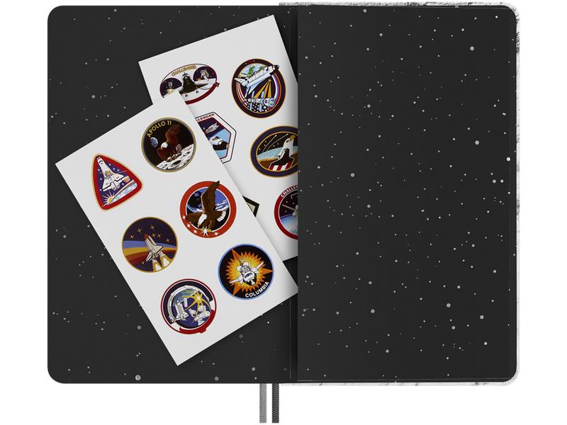Moleskine Limited Edition NASA-inspired 'Moon surface' Notebook, Hard Cover, Large (5" x 8.25"), Ruled/Lined, Light Grey, 176 pages