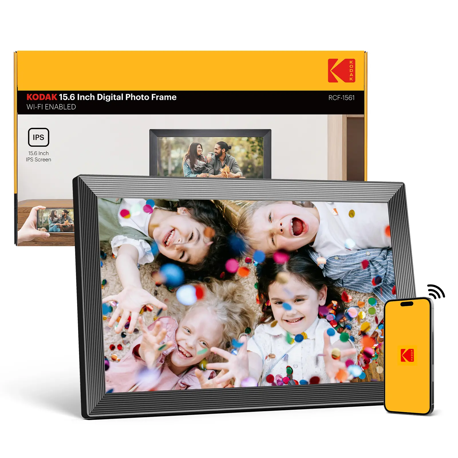 KODAK Digital Photo Frame (7–15.6 inch) Crisp 1280*800 IPS Display, 32GB Storage,Share 180s Videos &Photos Anywhere Touch Screen WiFi Digital Picture Frame Smart Frame Video Frame Home Decor Free Unlimited Cloud storage summerwins