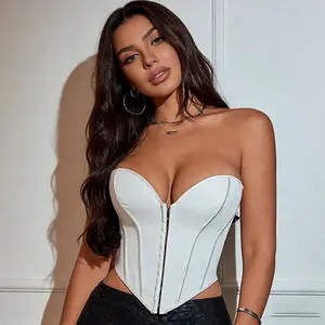 Women’s Ultra-Soft White Shapewear Bodysuit – Seamless Tummy-Control Waist Slimmer, Invisible Under Clothing Women's Front Zipper Body Shaper Suit