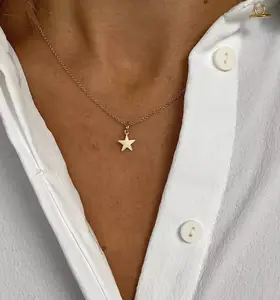 18K Gold Plated Star Necklace for Women – Everyday Chain Pendant Jewelry