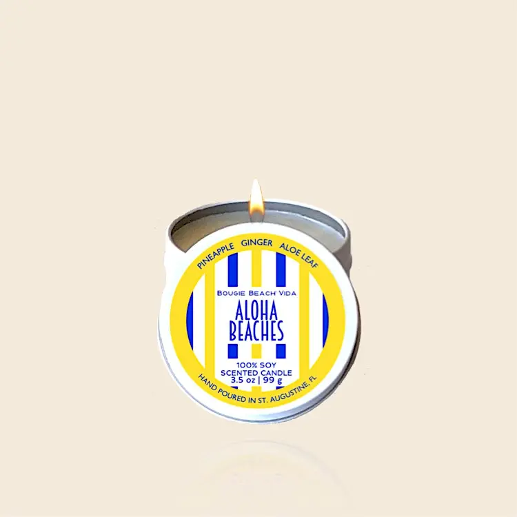 Aloha Beaches Soy Travel Candle, 3.5 oz