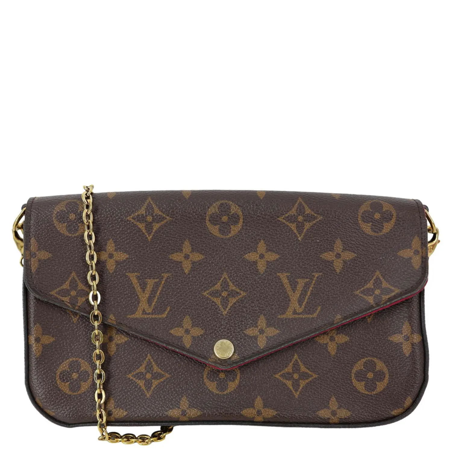 Pre-owned Louis Vuitton Canvas Crossbody Bags Felicie Pochette Monogram Crossbody Bag Brown