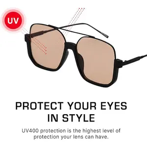 Fashion Oversized Square Women  Vintage Punk Men Outdoor Eyewear Shades UV400, His and Hers Gifts, Semi-Rimless Summer Vintage Trendy Glasses, Fashionable  Men Women for Outdoor Activities Sunglasses#MothersDayGift #GiftsForHer