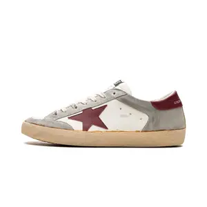 SUPER-STAR PENSTAR LEATHER AND SUEDE UPPER LEATHER STAR AND HEEL "WHITE ICE BORDEAUX" GMF00108.F005074.11633