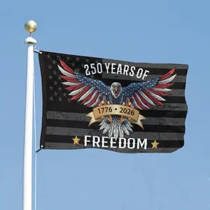 Double Sided 250 Years of Freedom Flag, 1776-2026 America 250th Anniversary Flag, Majestic Eagle USA Patriotic Garden House Yard Decor